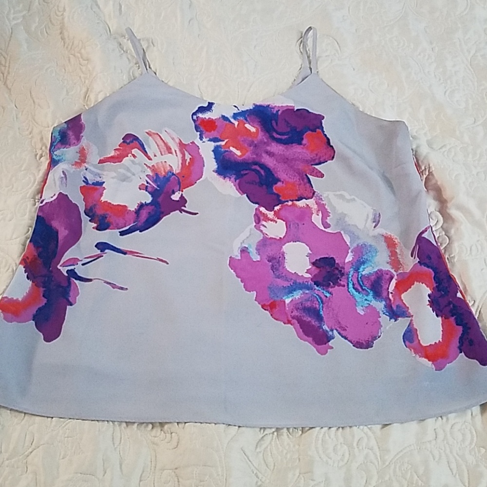 Grey and purple floral camisole